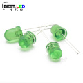 Super Bright 8mm Green Clear LED ნათურა 520nm