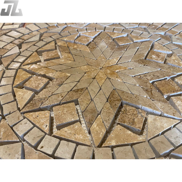 Travertine Mosaic Medallion Tiles for Garden Flooring and Decor