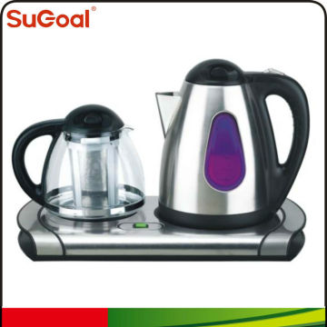 Double Tea Pot Best Selling High Quality Electric Kettle Set with Tray