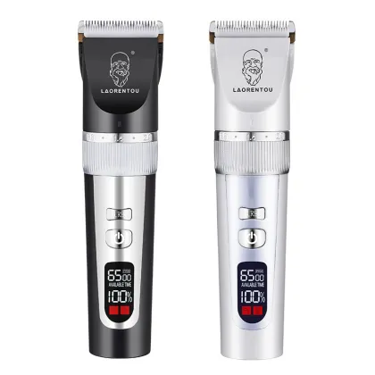 Rechargeable Electric Trimmer with LCD Display for Professional Haircuts