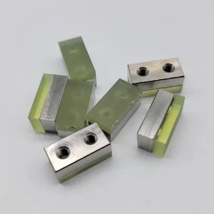PU-Coated Stopper Blocks for Pneumatic Cylinder Systems - Dual Threaded, Precision-Made