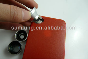 For iPhone4/4S colorful cases with Fisheye lens,Wide angle lens