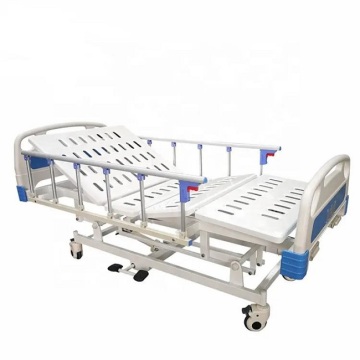 Cama de hospital ajustable de pedal de pie de respaldo manual