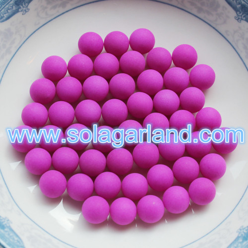 6/8/10/12MM Acrylic Round Rubber Coated Chunky No Hole Beads