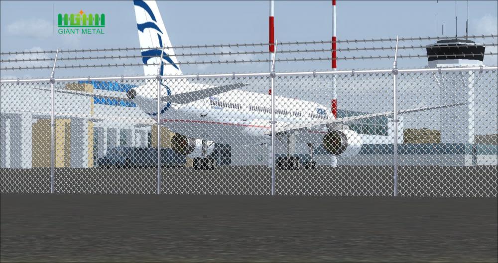 Airport Fence with razor wire