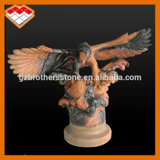 Natural marble carving mother and childen statues type eagle sculptures