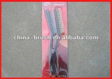 2pc 10' plastic handle steel wire brush with blister sc7311