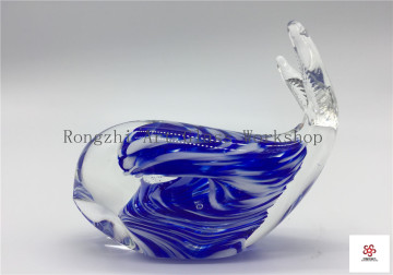 Blaue Whale Glass Skulptur