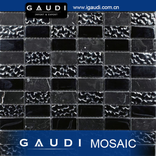 golden select black glass mix stone mosaic wall tiles