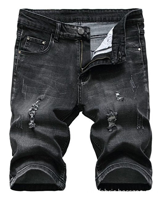 518men S Ripped Denim Shorts