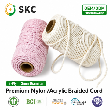 OEM ODM Natural Soft Nylon Acrílico Misturado Fio Eco-Friendly Tingido Costura Bordado Resistente à Abrasão 3mm OE Técnicas Melange