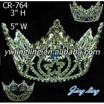 Completo ronda Rhinestone corona del desfile corona chico por mayor