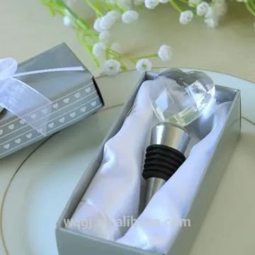Chrome Bottle Wine Stopper Crystal Heart Useful Drink Reception Unique Heart Shape Crystal Wine Bottle Stopper for Wedding