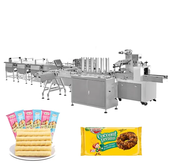 Comfortable Price Full Automatic Egg Roll Chocolate Cereal Bar Biscuit Packaging Line