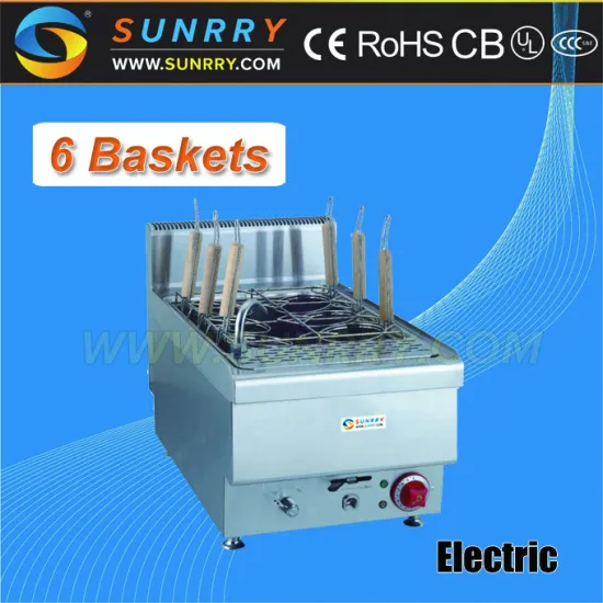 Electric counter top noodle cooker with 6 baskets restaurant pasta cooker (SUNRRY SY-PN400A)