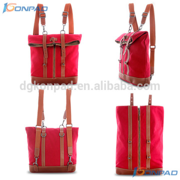 Waxed canvas women backpack with fashion design