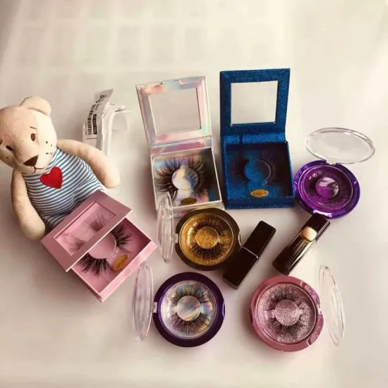 Customized Eyelash Packaging Box Premium Mink Eyelashes 3D Eyelash Packaging Box 100 Packs Crown Lash Box Package