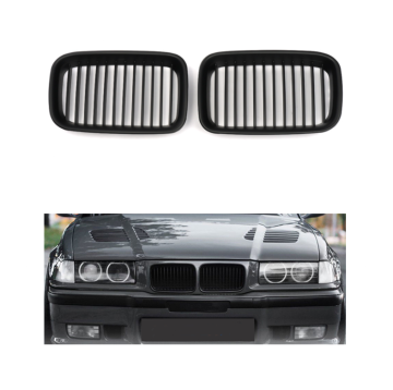 Grilla de parachoques delantero negro mate para 1992-1996 BMW 3 Series E36 Kidney Grill