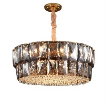 Modern Luxury Smoke Grey K9 Crystal Chandelier for Kitchen Island