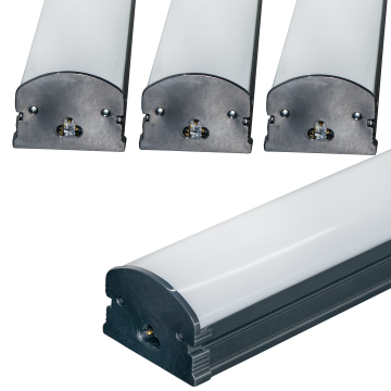 Verknüpfbare moderne lineare LED -Latten -Lichter - Schwarz/Silber 2/4/5/8ft