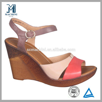 2015 Wedge outsole leather women fashion sandals