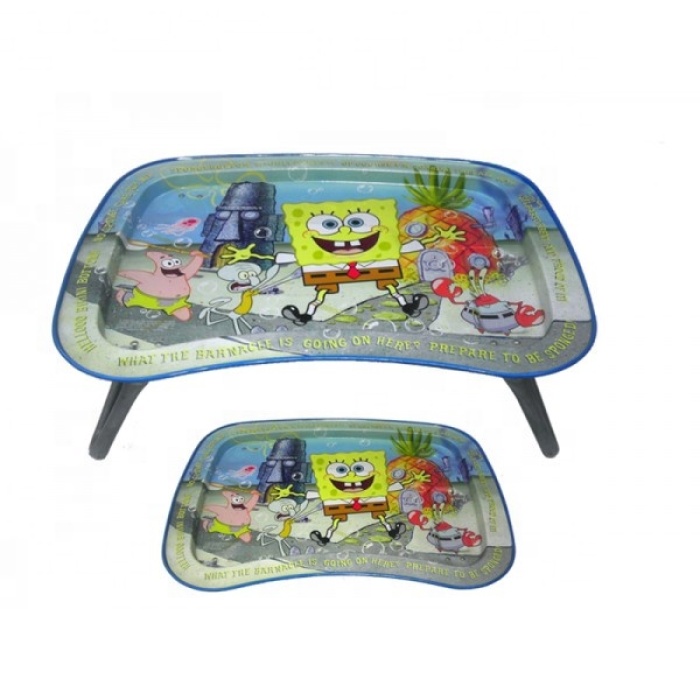 DADI Colorful Children Food Serving Metal Tin Tray
