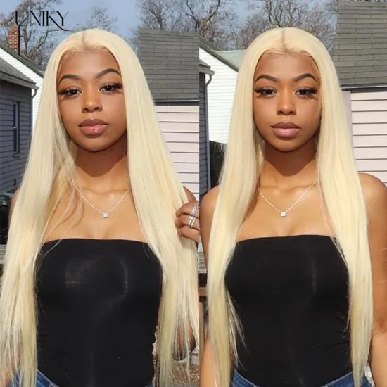 New Arrival Highlight 613 Blonde Ombre Color HD Lace Front Wig Bleached Knots Raw Indian Cuticle Aligned Virgin Human Hair Wigs