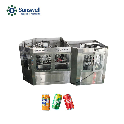 Tin can carbonated drink production filling machines line