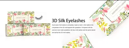 100% 3d silk fiber eyelashes Design Logo Boxes