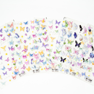 Redanco Elegant Colorful Butterfly Nail Stickers for Manicure