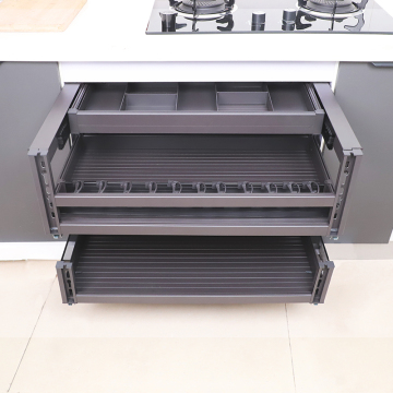 2-Tier Under Sink Pull-Out Kitchen Cabinet Organizer Basket