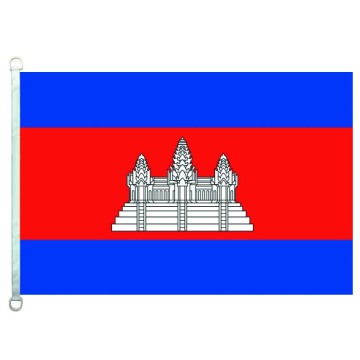 90*150cm Bendera Nasional Kamboja 100% Polyster Spanduk Negara Kamboja