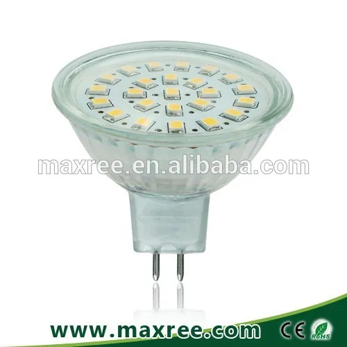 2835 SMD led 12V glass warm white CE ROHS mr16 led spotlight 12v, mr16 led bulb