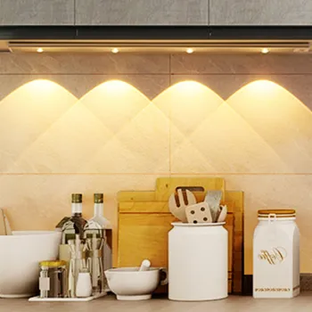 3 Colors Ultra-thin Smart LED Under Cabinet Lighting with Motion Sensor for USB Charging