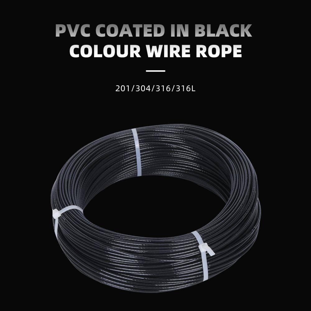 Cable de alambre de acero inoxidable de PVC recubierto 7x7 grado316