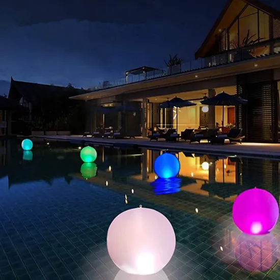 Solar-Powered Inflatable Waterproof RGB LED Dimmable Pool Ball Lights with Remote