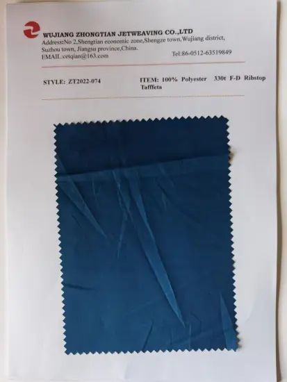 100% Polyester 330t F-D Ribstop Tafffeta