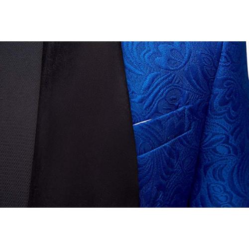 Blue Satin Blazer Coat Pants Vest Stage Suit