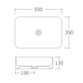 TAME PZ6127-P2 Silver Rectangular Ceramic Bathroom Sink