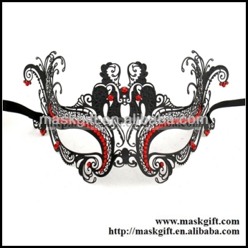 Luxury Halloween Metal Masks MD003-RBK Venetian Masks With Red Stones Mask Party Masquerade Masks