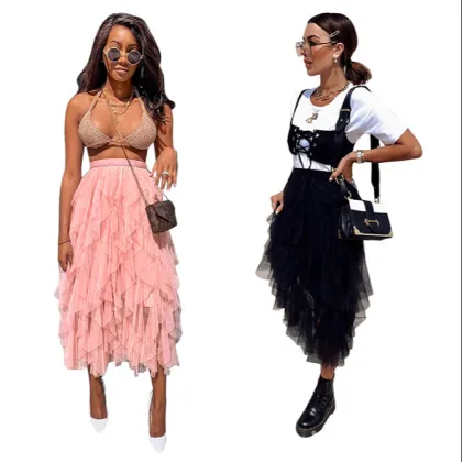 Fashion slim cute princess cascading flounce skirt