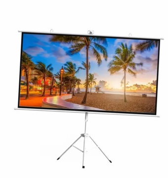 Portable Tripod Projector Screen with Stand - White Fiber Glass for Meetings and Presentations