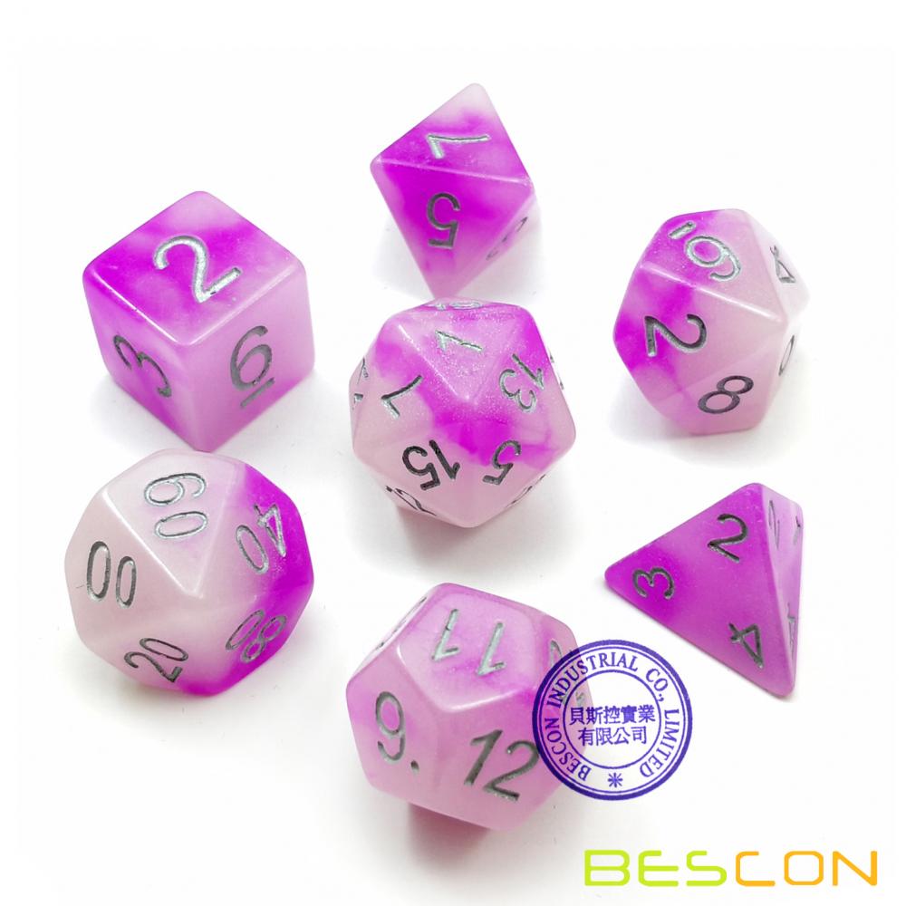 Frosty Amethyst Two Tone Glowing Dnd Dice 2