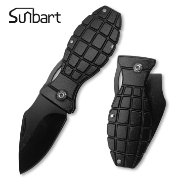Mini Size 3CR13 Steel Blade Grenade Shot Shade Aluminum Handle Outdoor Survival Knife