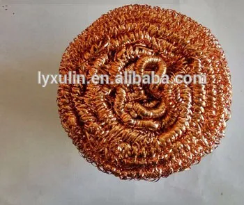 copper plated kitchen cleaning mesh scourer