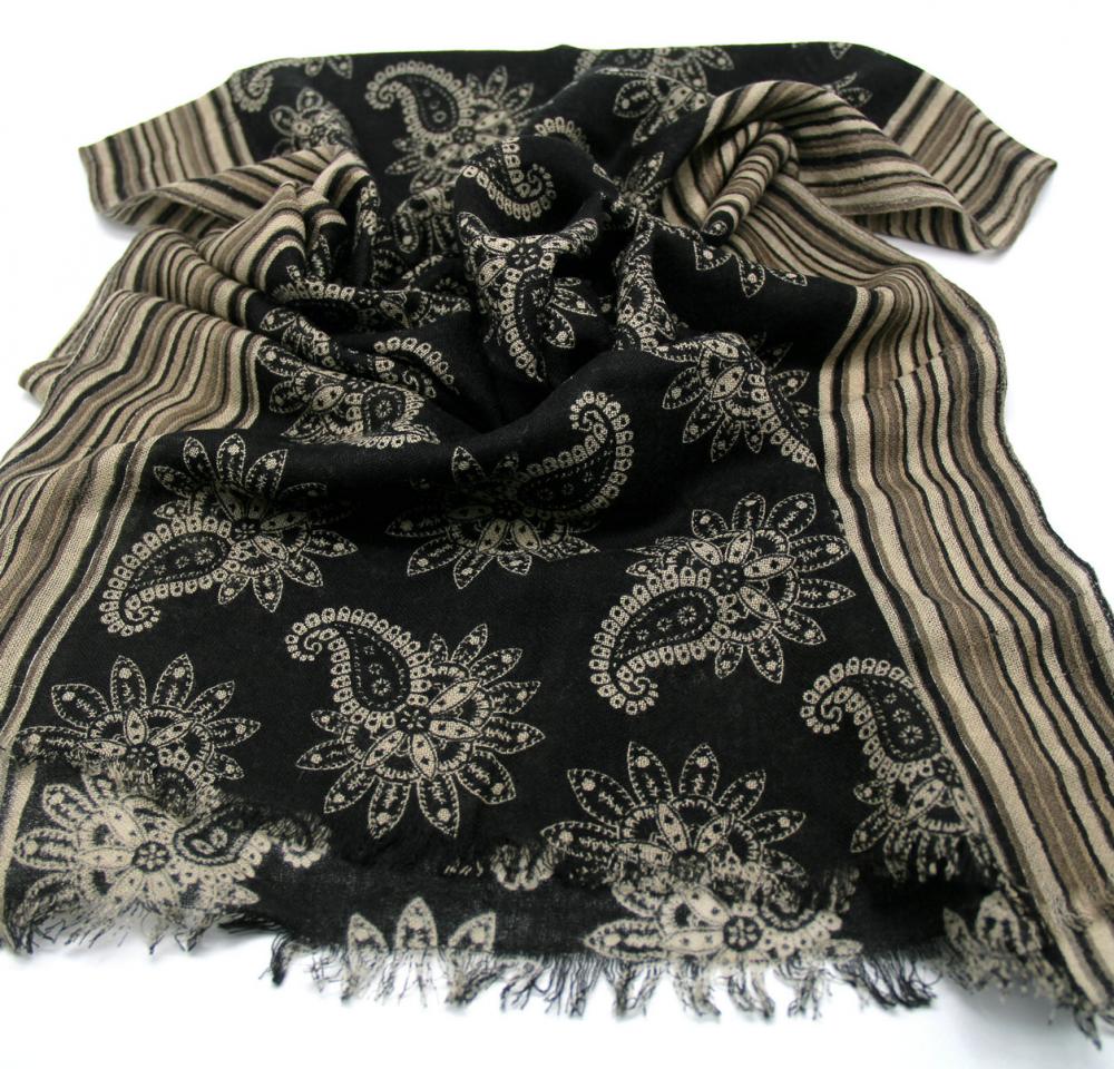 Printed Wool Scarf Yf 0977 06