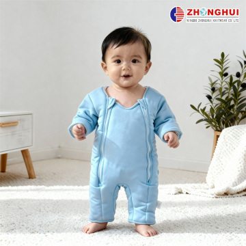 Double Zipper Cotton Lined Baby Sleepsuit