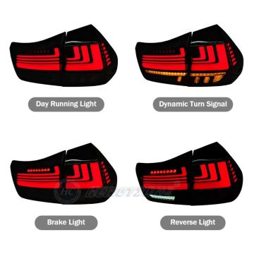 Lâmpadas traseiras de carro traseiro hcmotionz de alta qualidade DRL RX330 RX350RX 400H 2003-2009 Luzes traseiras LED de animação de inicialização para Lexus