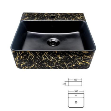 Best Price Square Black Color Bathroom Basin