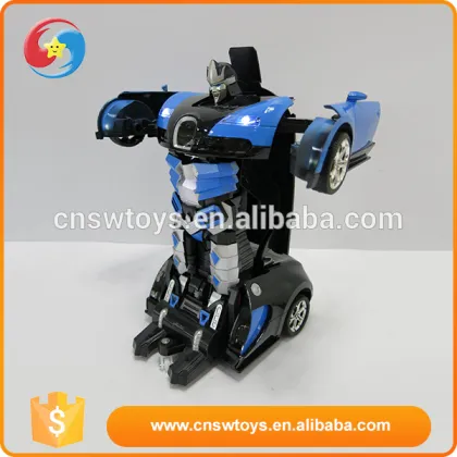 Plastic intelligence educational blue children deform robot rc car toys